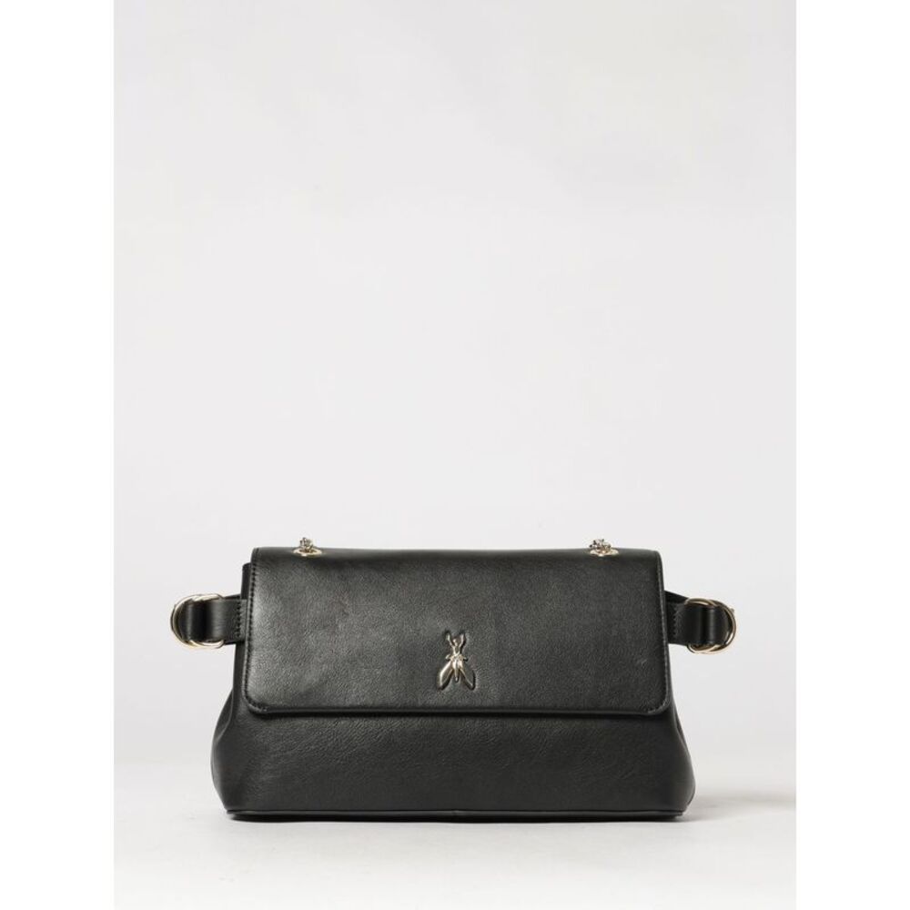 Flared Smooth Leather Shoulder Bag Patrizia Pepe With Sliding Chain Handle